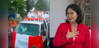 Keiko Fujimori: lanzan un globo con agua en su cara durante campaña presidencial en Iquitos Keiko Fujimori: lanzan un globo con agua en su cara durante campaña presidencial en Iquitos