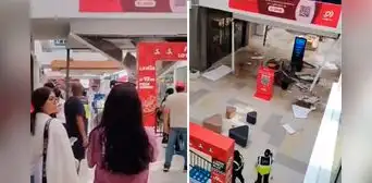 Reportan caída de parte del techo por posible fuga de agua del Mall Plaza Bellavista