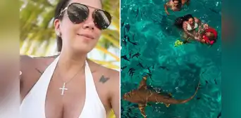 Melissa Klug sorprende al nadar rodeada de tiburones en Maldivas durante sus vacaciones: “No, qué miedo”