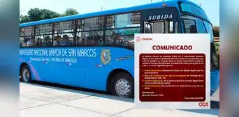 Universidad San Marcos habilita buses para postulantes que rendirán examen de admisión 2026-II ante crisis por GNV