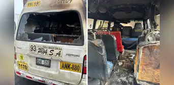 Sujetos incendian combi en el Callao: dueño venía siendo extorsionado Sujetos incendian combi en el Callao: dueño venía siendo extorsionado