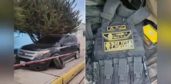 Puno: camioneta de policía choca y ocupantes huyen dejando chalecos PNP y botellas de licor