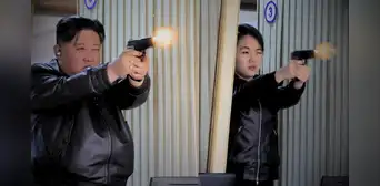 Kim Jong-un realiza ejercicio de tiro con pistolas tras inspección en fábrica de municiones en Corea del Norte Kim Jong-un realiza ejercicio de tiro con pistolas tras inspección en fábrica de municiones en Corea del Norte