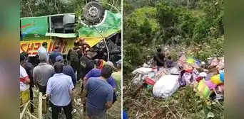 Bus de la empresa Universal cae por un barranco y deja al menos 5 muertos al cubrir la ruta Moyobamba–Tarapoto