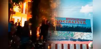 Sede del Partido Comunista en Cuba es incendiado durante protestas que registraron un herido de bala Sede del Partido Comunista en Cuba es incendiado durante protestas que registraron un herido de bala