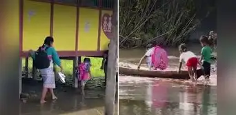 Estudiantes de Pucallpa inician año escolar cruzando el colegio en botes tras inundación por la crecida del río Ucayali Estudiantes de Pucallpa inician año escolar cruzando el colegio en botes tras inundación por la crecida del río Ucayali