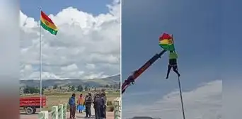 Desconocidos izan bandera de Bolivia en zona peruana de Puno y alertan conflicto territorial Desconocidos izan bandera de Bolivia en zona peruana de Puno y alertan conflicto territorial