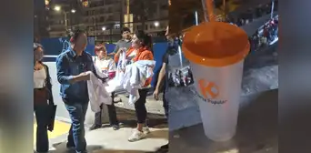 Captan a simpatizantes de Fuerza Popular regalando polos y tomatodos a la salida del concierto de The Killers
