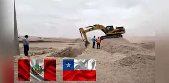 Maquinaria comienza trabajos de excavación en territorio peruano en Tacna cerca al límite fronterizo Perú-Chile Maquinaria comienza trabajos de excavación en territorio peruano en Tacna cerca al límite fronterizo Perú-Chile