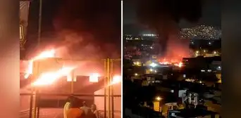 Voraz incendio consume fábrica textil y moviliza 18 unidades de bomberos en Surco Voraz incendio consume fábrica textil y moviliza 18 unidades de bomberos en Surco