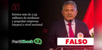 El candidato presidencial Carlos Jaico dijo que hay 2.35 millones de mypes, pero no es así