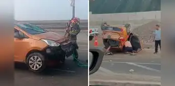 Auto se despista, da vueltas de campana y deja cinco heridos en la Costa Verde