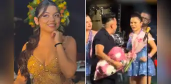 Briela Cirilo genera polémica al rechazar regalo de fans en pleno concierto de Corazón Serrano
