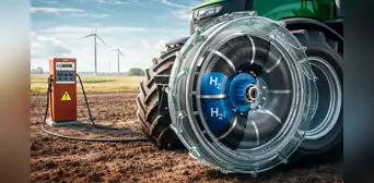 Ingenieros alemanes crean ruedas de tractor con hidrógeno para trabajar más horas sin repostar combustible durante el día