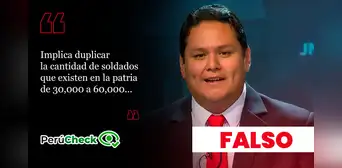 El Perú no tiene 30,000 soldados, como dijo el candidato presidencial Enrique Valderrama El Perú no tiene 30,000 soldados, como dijo el candidato presidencial Enrique Valderrama