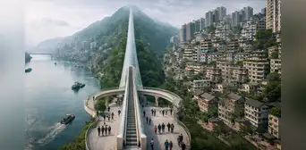 China desafía al mundo con una gigantesca escalera eléctrica de 905 metros que permite un recorrido al aire libre por 20 minutos