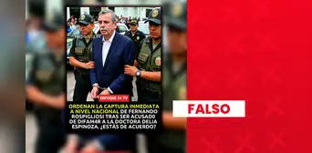 Es falso que se haya ordenado la captura inmediata de Fernando Rospigliosi por difamación en contra de Delia Espinoza