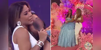Karen Dejo rompe en llanto al ver a su hija convertida en quinceañera en televisión: "Solo quiero verla feliz"