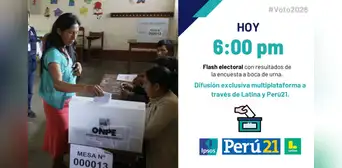 Elecciones 2026: IPSOS anuncia que el flash electoral a boca de urna será a las 6 de la tarde Elecciones 2026: IPSOS anuncia que el flash electoral a boca de urna será a las 6 de la tarde