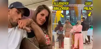 ¿Lo perdonó? Alejandra Baigorria es captada junto a Said Palao en aeropuerto de España tras ampay del guerrero en Argentina