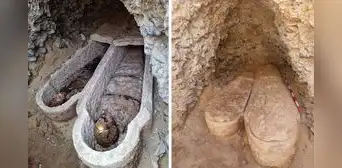 Arqueólogos descubren en Egipto momia romana con papiro de La Ilíada de Homero y lenguas de oro en tumba antigua