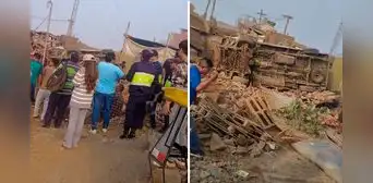 Combi se despista e impacta contra vivienda en Jicamarca: accidente deja una mujer fallecida y escolares heridos