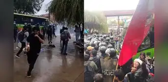 PNP lanza bombas lacrimógenas a estudiantes de la UNSAAC durante marcha por el medio pasaje en Cusco PNP lanza bombas lacrimógenas a estudiantes de la UNSAAC durante marcha por el medio pasaje en Cusco