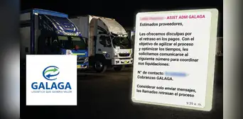 Gálaga no le paga a transportistas que subcontrató ante la falta de camiones Gálaga no le paga a transportistas que subcontrató ante la falta de camiones