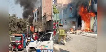 Reportan fuerte incendio en inmueble de San Juan de Lurigancho: bomberos ya atienden el siniestro