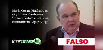No, María Corina Machado no se pronunció sobre un “robo de votos” en el Perú, como afirmó López Aliaga No, María Corina Machado no se pronunció sobre un “robo de votos” en el Perú, como afirmó López Aliaga
