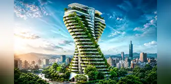 Taiwán se luce con un ícono arquitectónico en forma de ADN que ayudaría a enfriar la Tierra: une lujo, naturaleza y tecnología