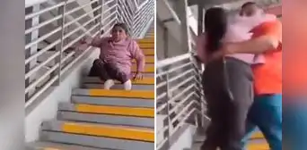 Mujer se arrastró por escaleras en estación de la Línea 1 del Metro de Lima ante falta de ascensor operativo Mujer se arrastró por escaleras en estación de la Línea 1 del Metro de Lima ante falta de ascensor operativo