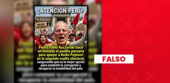 Es falso que PPK haya pedido a la población apoyar a Keiko Fujimori en la segunda vuelta presidencial