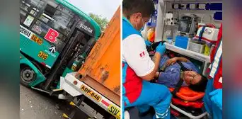 Bus de la empresa ETVASA impacta contra camión y deja 14 pasajeros heridos en La Victoria Bus de la empresa ETVASA impacta contra camión y deja 14 pasajeros heridos en La Victoria