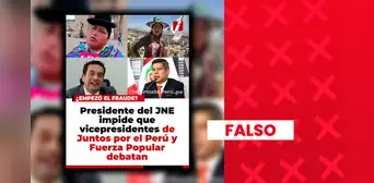Es falso que el JNE haya impedido el debate entre candidatos a la vicepresidencia de Juntos por el Perú y Fuerza Popular Es falso que el JNE haya impedido el debate entre candidatos a la vicepresidencia de Juntos por el Perú y Fuerza Popular