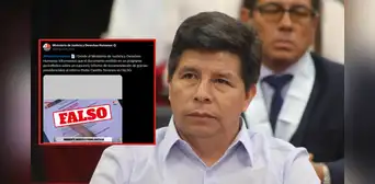 Ministerio de Justicia desmiente supuesto indulto a Pedro Castillo y califica información de falsa