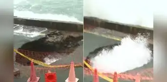Oleajes anómalos generan enorme forado en el malecón de San Bartolo y aceleran obras de emergencia