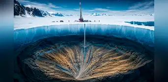 Científicos hallan bajo 3 km de hielo en la Antártida una estructura en forma de abanico que explicaría la ruptura de un supercontinente Científicos hallan bajo 3 km de hielo en la Antártida una estructura en forma de abanico que explicaría la ruptura de un supercontinente