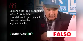 Es falso que 43 mesas de sufragio de la serie 900 mil fueran contabilizadas sin actas de escrutinio, como afirmó RLA Es falso que 43 mesas de sufragio de la serie 900 mil fueran contabilizadas sin actas de escrutinio, como afirmó RLA