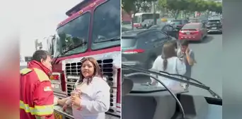 Mujer en Surco genera indignación por impedir paso de bomberos tras discutir con su pareja: "Que me lleve la ambulancia" Mujer en Surco genera indignación por impedir paso de bomberos tras discutir con su pareja: "Que me lleve la ambulancia"