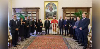 Tres ministros de Estado acompañaron al presidente Balcázar en su visita al Vaticano