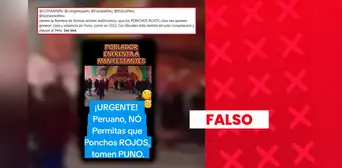 Es falso que video muestre a ‘Ponchos Rojos’ intentando causar desorden en Puno: imágenes y audio retratan dos hechos distintos ocurridos en Bolivia Es falso que video muestre a ‘Ponchos Rojos’ intentando causar desorden en Puno: imágenes y audio retratan dos hechos distintos ocurridos en Bolivia