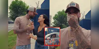 Angie Arizaga ‘quema sus ahorros’ y le regala una tremenda camioneta a Jota Benz por el Día del Padre: reacción del modelo es viral
