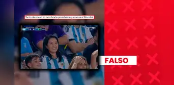 Es falso que Keiko Fujimori haya asistido a un partido del Mundial porque “demoraban en nombrarla presidenta” en Perú: video fue generado con IA Es falso que Keiko Fujimori haya asistido a un partido del Mundial porque “demoraban en nombrarla presidenta” en Perú: video fue generado con IA