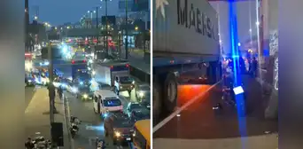 Congestión vehicular en Vía Evitamiento por accidente: estudiante muere tras chocar contra tráiler Congestión vehicular en Vía Evitamiento por accidente: estudiante muere tras chocar contra tráiler