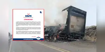 ONPE informa que camión incendiado en Canta trasladaba material de la primera vuelta ONPE informa que camión incendiado en Canta trasladaba material de la primera vuelta