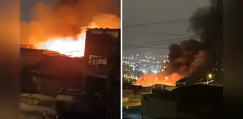 Fuerte incendio consume viviendas en Villa El Salvador: 9 unidades de bomberos atienden la emergencia Fuerte incendio consume viviendas en Villa El Salvador: 9 unidades de bomberos atienden la emergencia