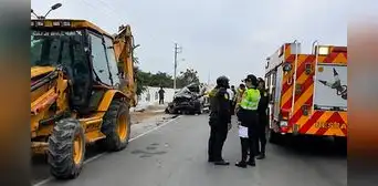 Trágico choque entre camioneta de Serenazgo y maquinaria pesada deja dos muertos en Huaral
