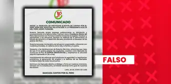 Es falso que diputados de Juntos por el Perú hayan reconocido a Keiko Fujimori como presidenta electa: comunicado viral fue desmentido por el partido Es falso que diputados de Juntos por el Perú hayan reconocido a Keiko Fujimori como presidenta electa: comunicado viral fue desmentido por el partido