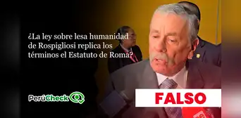 Fernando Rospigliosi: es falso que su ley sobre lesa humanidad tenga los mismos términos que el Estatuto de Roma Fernando Rospigliosi: es falso que su ley sobre lesa humanidad tenga los mismos términos que el Estatuto de Roma